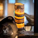 Tangerine Onyx Table Lamp - 18" Tall, x 5.5" Diameter - Live Edge (Medium #52)