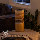 Honeycomb Onyx - 12" Tall, x 4.5" Diameter (Small Table Lamp #1)