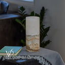 White Ice Onyx - 12" Tall, x 4.5" Diameter (Small Table Lamp #1)