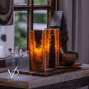 Tangerine Onyx - 12" Tall, x 4.5" Diameter (Small Table Lamp Pair #2)