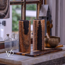 Tangerine Onyx - 12" Tall, x 4.5" Diameter (Small Table Lamp Pair #2)