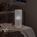 White Ice Onyx - 12" Tall, x 4.5" Diameter (Small Table Lamp #3)