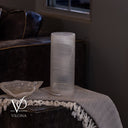 White Ice Onyx - 12" Tall, x 4.5" Diameter (Small Table Lamp #3)