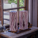 Rosa Onyx Table Lamp Pair – 17.75" Tall × 6" Square #1
