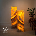 Miami Sunset Onyx Floor Lamp Pair #1