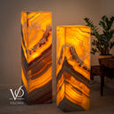 Miami Sunset Onyx Floor Lamp Pair #1