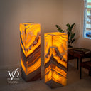 Miami Sunset Onyx Floor Lamp Pair #1