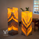 Miami Sunset Onyx Floor Lamp Pair #1