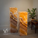 Miami Sunset Onyx Floor Lamp Pair #1