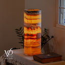 Miami Sunset Onyx Cylinder Table Lamp #1