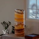 Miami Sunset Onyx Cylinder Live Edge Table Lamp #2