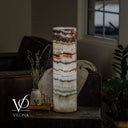 Light Tangerine Onyx Cylinder Table Lamp #3 — 19.75″