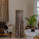 Tangerine Onyx Floor Lamp – 57.25" Tall × 12" Square