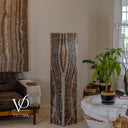 Tangerine Onyx Floor Lamp – 57.25" Tall × 12" Square