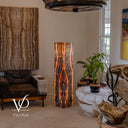 Tangerine Onyx Floor Lamp – 57.25" Tall × 12" Square