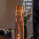 Tangerine Onyx Floor Lamp – 57.25" Tall × 12" Square