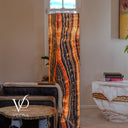 Tangerine Onyx Floor Lamp – 57.25" Tall × 12" Square