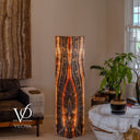 Tangerine Onyx Floor Lamp – 57.25" Tall × 12" Square