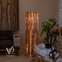 Tangerine Onyx Floor Lamp – 57.25" Tall × 12" Square