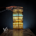 Aqua Onyx Square Table Lamp (Small #63)