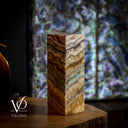 Aqua Onyx Table Lamp - Small - (18" Tall, 6x6" Closed Top Square #68)