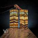 Aqua Onyx Square Table Lamp (Small Pair #65)