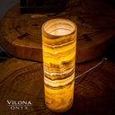Honeycomb Onyx Table Lamp (Cylinder #8)