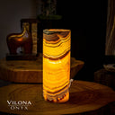 Miami Sunset Onyx Lamp (Cylinder Table Lamp #4)