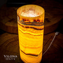 Miami Sunset Onyx Lamp (Cylinder Table Lamp #5)