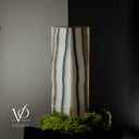 Polished White Ice Onyx Lamp - 20" Tall × 6" × 6" Square (Exotic Table Lamp #6)
