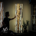 Sahara Onyx Floor Lamp - Large - 63"H x 12"W - Square - #1