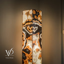 Sahara Onyx Floor Lamp - Exotic - Polished - Medium - 55"H x 12"W - Square - #3