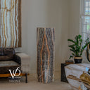 Tangerine Onyx Floor Lamp – 51" Tall × 12" Square #4