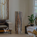 Tangerine Onyx Floor Lamp – 51" Tall × 12" Square #4