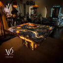 Volcano Magma Polished Tangerine Onyx Table (Collectors Grade)