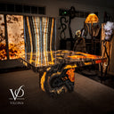 Volcano Magma Polished Tangerine Onyx Table (Collectors Grade)