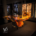 Volcano Magma Polished Tangerine Onyx Table (Collectors Grade)
