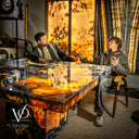 Volcano Magma Polished Tangerine Onyx Table (Collectors Grade)