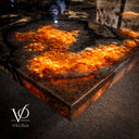 Volcano Magma Polished Tangerine Onyx Table (Collectors Grade)