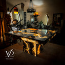 Volcano Magma Polished Tangerine Onyx Table (Collectors Grade)