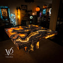 Volcano Magma Polished Tangerine Onyx Table (Collectors Grade)