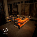 Volcano Magma Polished Tangerine Onyx Table (Collectors Grade)