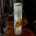 White Ice Onyx Floor Lamp - Small - 39.5"H x 9.5"W - Cylinder - #1