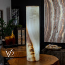 White Ice Onyx Floor Lamp - Small - 39.5"H x 9.5"W - Cylinder - #1