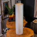 White Ice Onyx Floor Lamp - Small - 39.5"H x 9.5"W - Cylinder - #1