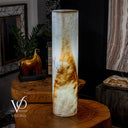 White Ice Onyx Floor Lamp - Small - 39.5"H x 9.5"W - Cylinder - #1