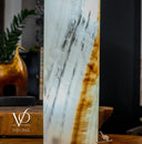 White Ice Onyx Floor Lamp - Small - 39.5"H x 9.5"W - Cylinder - #1