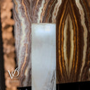White Ice Onyx Floor Lamp - Small - 39.5"H x 9.5"W - Cylinder - #1