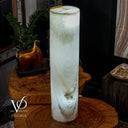 White Ice Onyx Floor Lamp - Small - 39.5"H x 9.5"W - Cylinder - #1