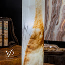 White Ice Onyx Floor Lamp - Small - 39.5"H x 9.5"W - Cylinder - #1